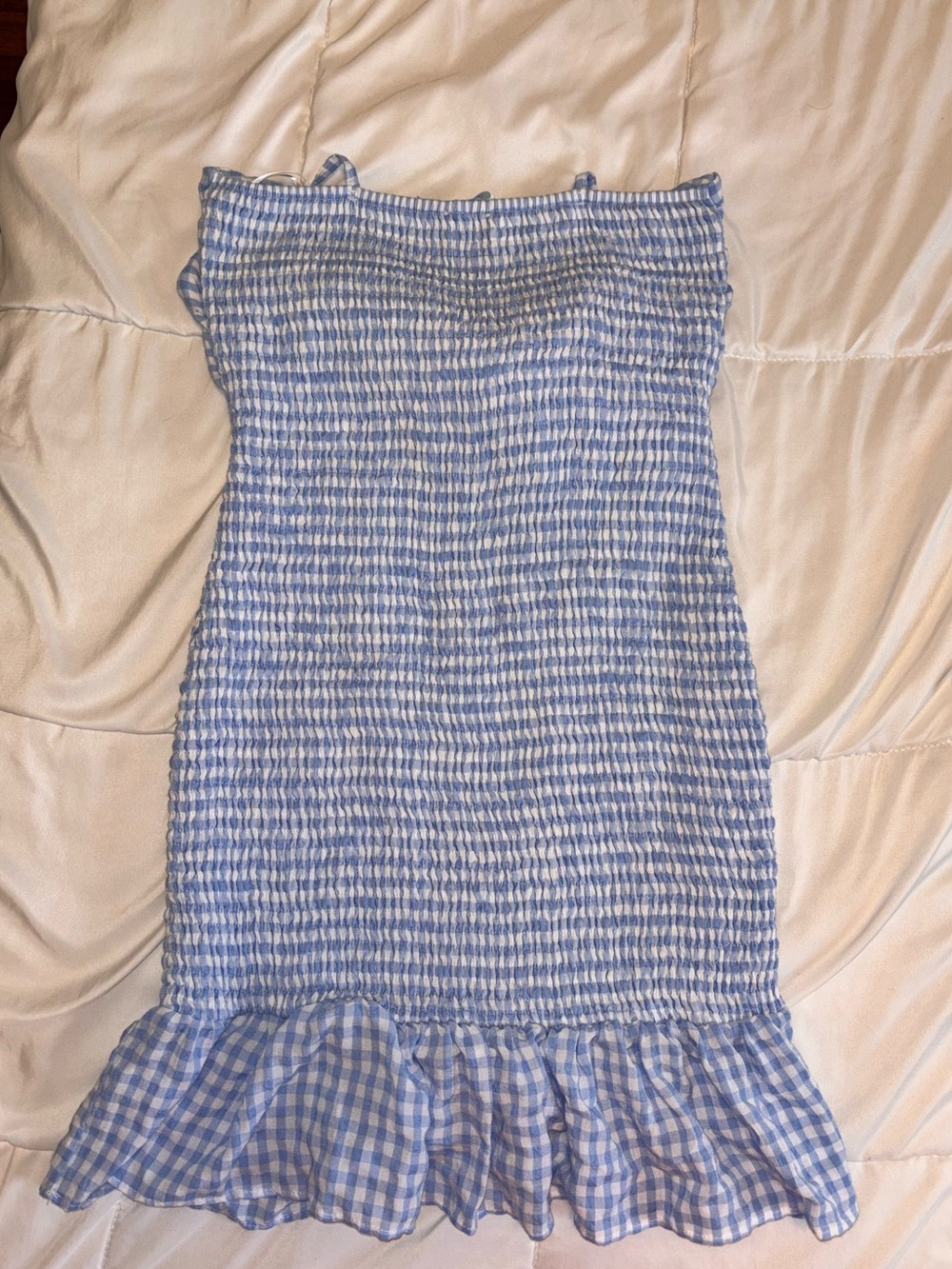 Blue Gingham Tie-Front Mini Dress - Picture 5 of 7